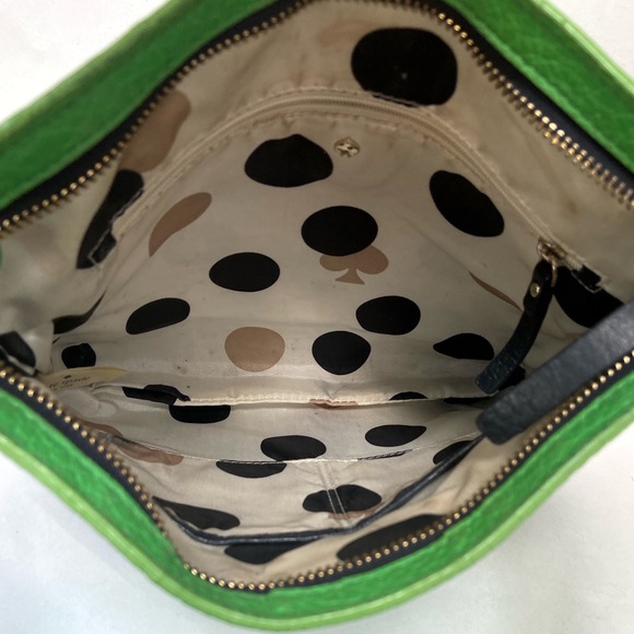 Kate Spade Green and Navy Blue Pebbled Leather Crossbody Bag - Picture 4 of 11